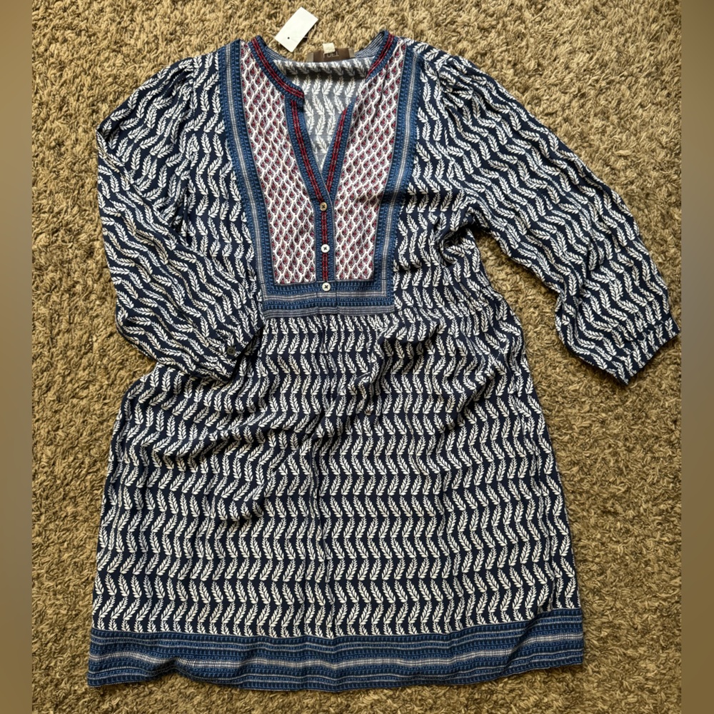 NWT LOFT Women’s Long Sleeve Patterned Dress Size M